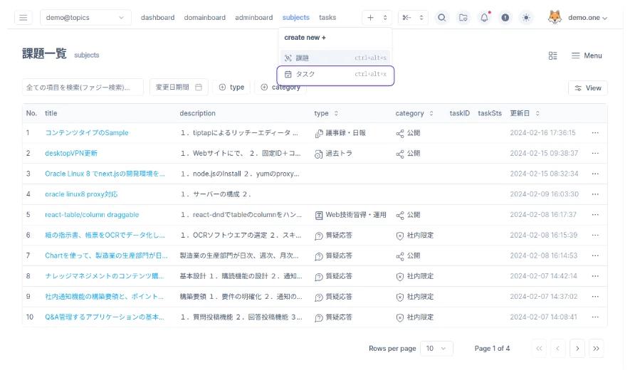 タスクの追加